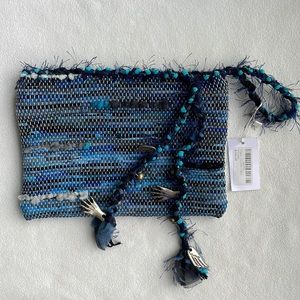 Ancient Greek Clotho Clutch Fabric Blue New Ladies Bag Purse boho.